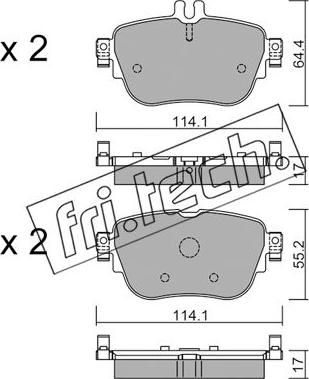 Fri.Tech. 1136.0 - Bremžu uzliku kompl., Disku bremzes www.autospares.lv