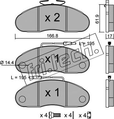 Fri.Tech. 113.0 - Bremžu uzliku kompl., Disku bremzes www.autospares.lv