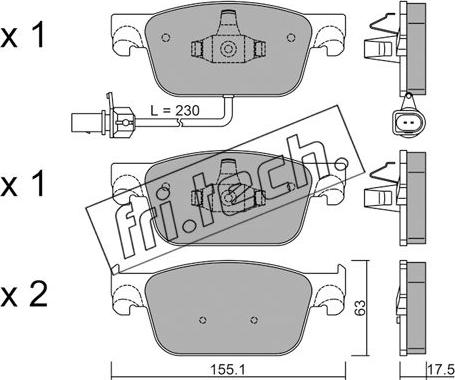 Fri.Tech. 1125.0 - Bremžu uzliku kompl., Disku bremzes www.autospares.lv