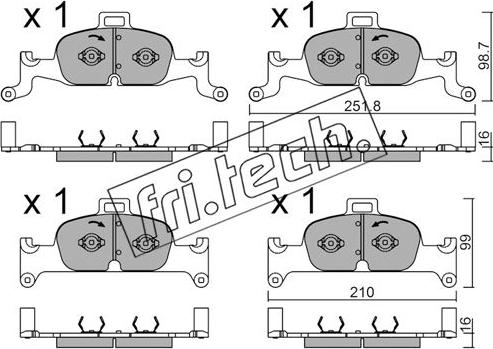 Fri.Tech. 1126.0 - Bremžu uzliku kompl., Disku bremzes www.autospares.lv