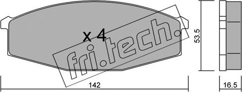 Fri.Tech. 112.0 - Bremžu uzliku kompl., Disku bremzes www.autospares.lv