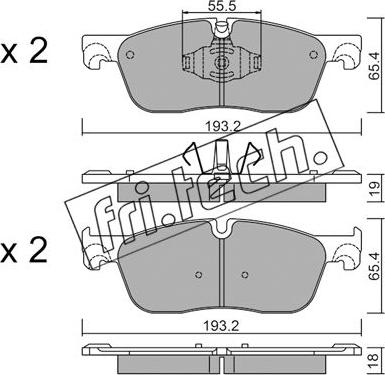 Fri.Tech. 1123.1 - Bremžu uzliku kompl., Disku bremzes www.autospares.lv