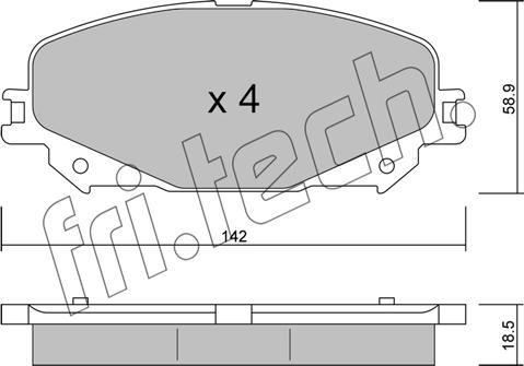 Fri.Tech. 1176.0 - Bremžu uzliku kompl., Disku bremzes www.autospares.lv