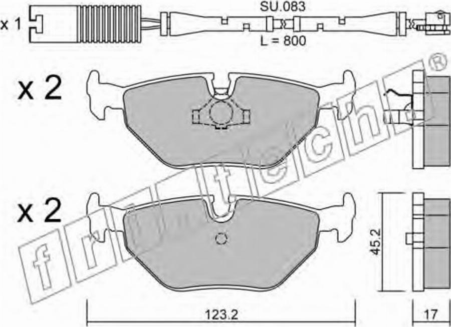 Fri.Tech. 1850W - Bremžu uzliku kompl., Disku bremzes www.autospares.lv