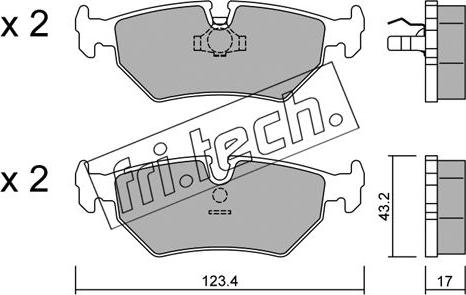 Fri.Tech. 182.0 - Тормозные колодки, дисковые, комплект www.autospares.lv