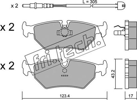 Fri.Tech. 182.1W - Bremžu uzliku kompl., Disku bremzes www.autospares.lv