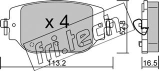 Fri.Tech. 1346.0 - Bremžu uzliku kompl., Disku bremzes www.autospares.lv