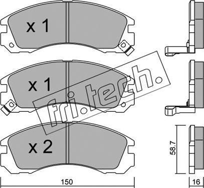 Fri.Tech. 136.0 - Brake Pad Set, disc brake www.autospares.lv