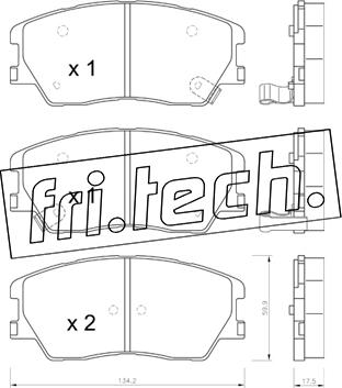 Fri.Tech. 1305.0 - Bremžu uzliku kompl., Disku bremzes www.autospares.lv