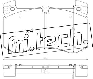 Fri.Tech. 1308.0 - Bremžu uzliku kompl., Disku bremzes www.autospares.lv