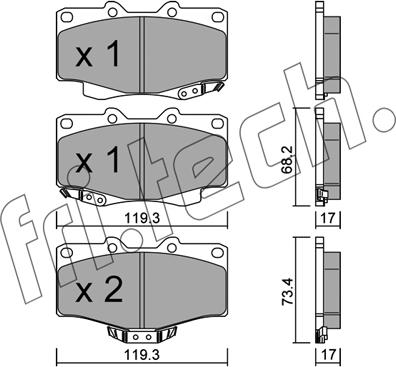 Fri.Tech. 131.2 - Bremžu uzliku kompl., Disku bremzes www.autospares.lv