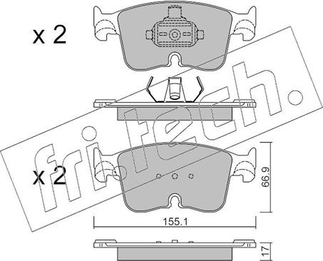 Fri.Tech. 1383.0 - Bremžu uzliku kompl., Disku bremzes www.autospares.lv