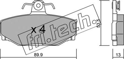 Fri.Tech. 133.0 - Bremžu uzliku kompl., Disku bremzes www.autospares.lv