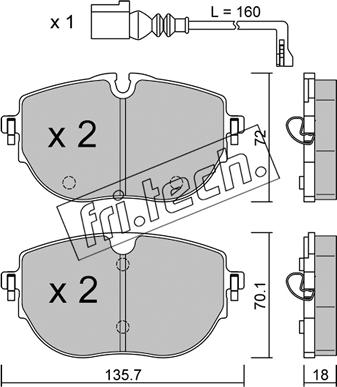 Fri.Tech. 1321.0 - Bremžu uzliku kompl., Disku bremzes www.autospares.lv