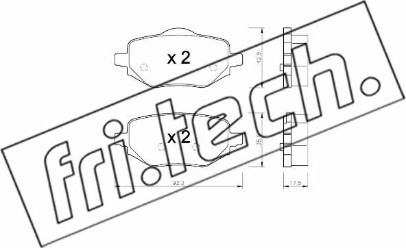 Fri.Tech. 1323.0 - Brake Pad Set, disc brake www.autospares.lv