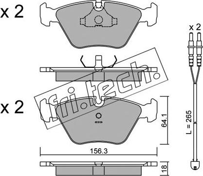 Fri.Tech. 124.2W - Bremžu uzliku kompl., Disku bremzes autospares.lv