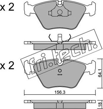 Fri.Tech. 124.2 - Bremžu uzliku kompl., Disku bremzes autospares.lv