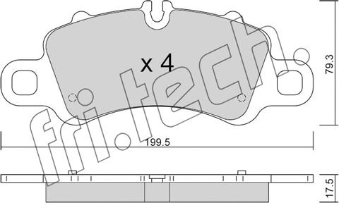 Fri.Tech. 1254.0 - Bremžu uzliku kompl., Disku bremzes www.autospares.lv