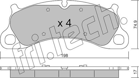 Fri.Tech. 1255.0 - Bremžu uzliku kompl., Disku bremzes www.autospares.lv