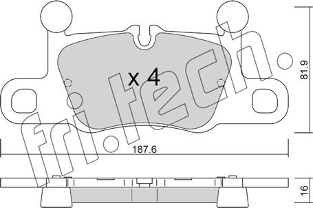 Fri.Tech. 1258.0 - Bremžu uzliku kompl., Disku bremzes www.autospares.lv