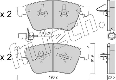 Fri.Tech. 1253.0 - Bremžu uzliku kompl., Disku bremzes www.autospares.lv