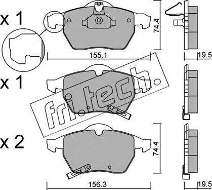 Fri.Tech. 120.2 - Bremžu uzliku kompl., Disku bremzes www.autospares.lv