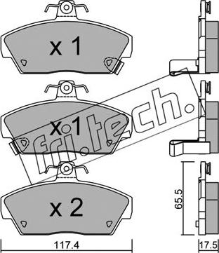 Fri.Tech. 121.0 - Тормозные колодки, дисковые, комплект www.autospares.lv