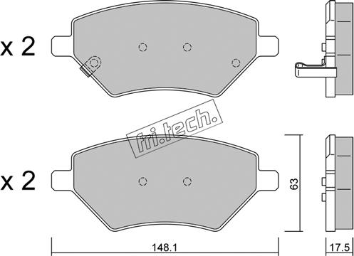 Fri.Tech. 1286.0 - Тормозные колодки, дисковые, комплект www.autospares.lv