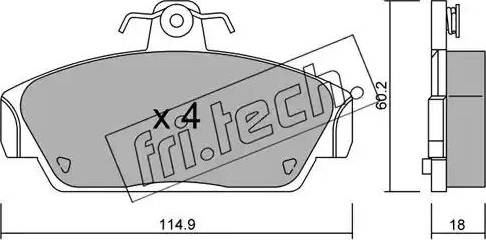 Fri.Tech. 123.0 - Bremžu uzliku kompl., Disku bremzes www.autospares.lv