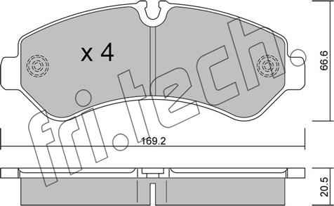 Fri.Tech. 1276.0 - Bremžu uzliku kompl., Disku bremzes www.autospares.lv