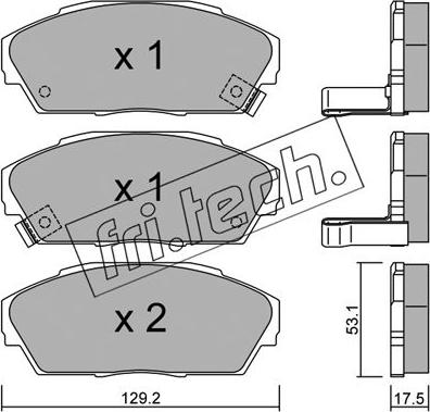 Fri.Tech. 174.0 - Тормозные колодки, дисковые, комплект www.autospares.lv