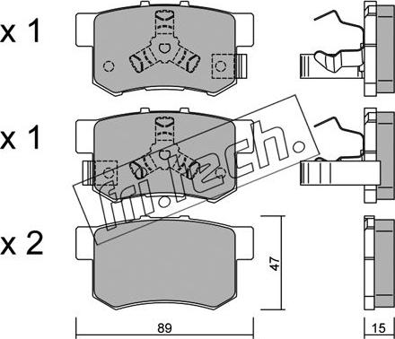 Fri.Tech. 176.1 - Тормозные колодки, дисковые, комплект www.autospares.lv