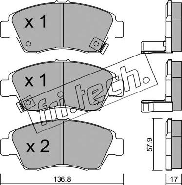 Fri.Tech. 178.0 - Bremžu uzliku kompl., Disku bremzes www.autospares.lv