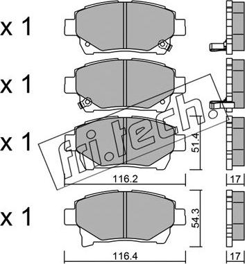 Fri.Tech. 894.0 - Bremžu uzliku kompl., Disku bremzes www.autospares.lv