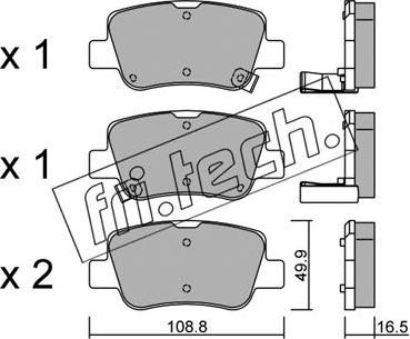 Fri.Tech. 898.0 - Bremžu uzliku kompl., Disku bremzes autospares.lv