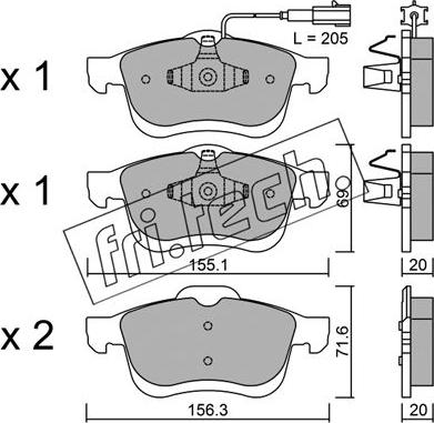 Fri.Tech. 840.0 - Bremžu uzliku kompl., Disku bremzes autospares.lv