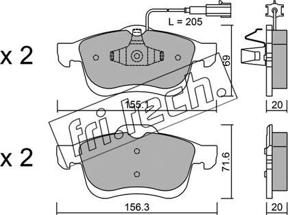 Fri.Tech. 840.1 - Bremžu uzliku kompl., Disku bremzes www.autospares.lv