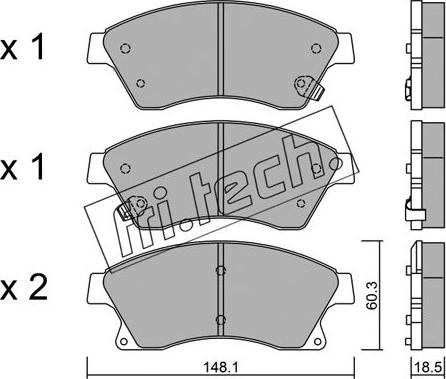 Fri.Tech. 855.0 - Bremžu uzliku kompl., Disku bremzes www.autospares.lv