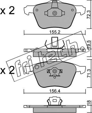 Fri.Tech. 850.0 - Bremžu uzliku kompl., Disku bremzes www.autospares.lv