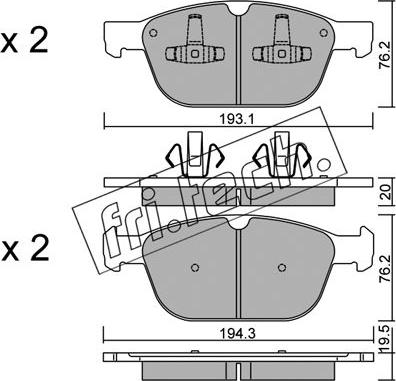 Fri.Tech. 851.0 - Bremžu uzliku kompl., Disku bremzes www.autospares.lv