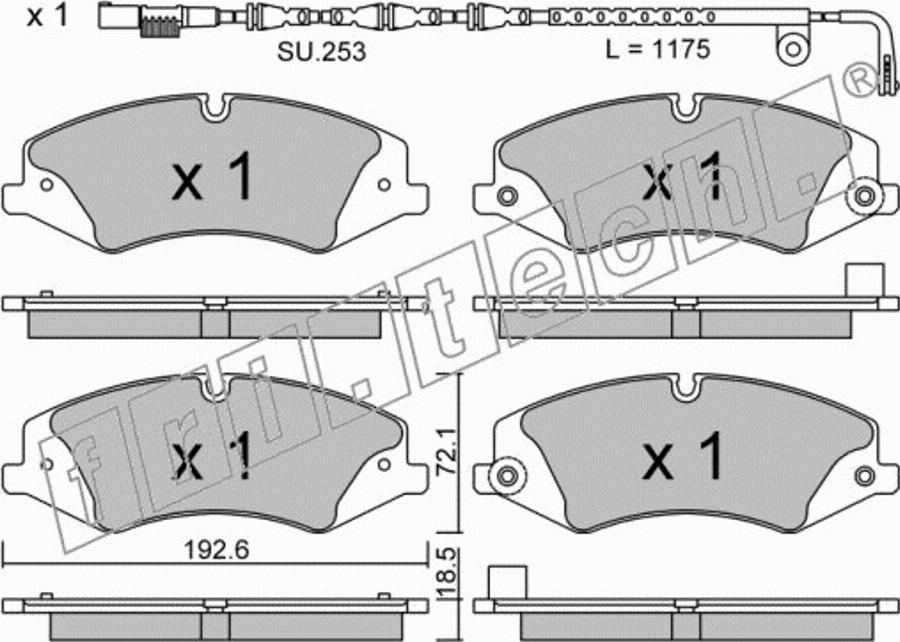 Fri.Tech. 8536W - Bremžu uzliku kompl., Disku bremzes www.autospares.lv