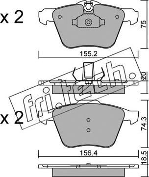 Fri.Tech. 852.0 - Bremžu uzliku kompl., Disku bremzes autospares.lv