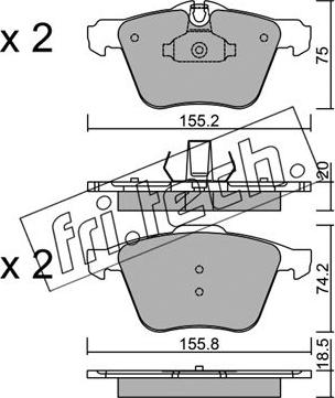 Fri.Tech. 852.1 - Bremžu uzliku kompl., Disku bremzes www.autospares.lv