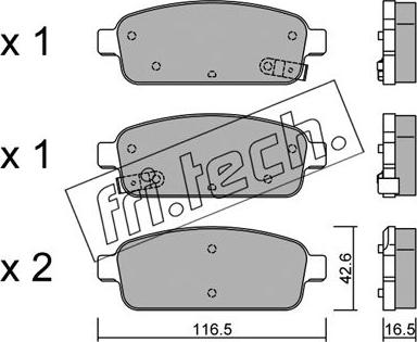 Fri.Tech. 857.0 - Bremžu uzliku kompl., Disku bremzes www.autospares.lv