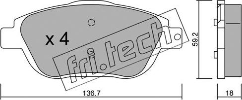 Fri.Tech. 869.0 - Bremžu uzliku kompl., Disku bremzes www.autospares.lv