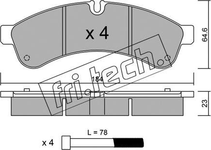 Fri.Tech. 868.0 - Тормозные колодки, дисковые, комплект www.autospares.lv