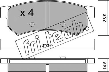 Fri.Tech. 863.0 - Bremžu uzliku kompl., Disku bremzes www.autospares.lv