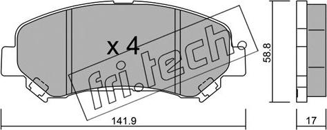 Fri.Tech. 808.0 - Bremžu uzliku kompl., Disku bremzes www.autospares.lv