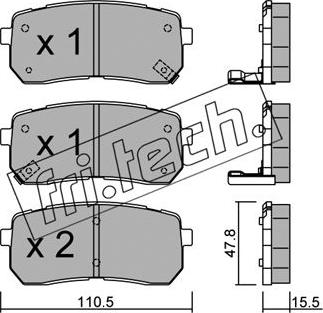 Fri.Tech. 802.0 - Bremžu uzliku kompl., Disku bremzes www.autospares.lv