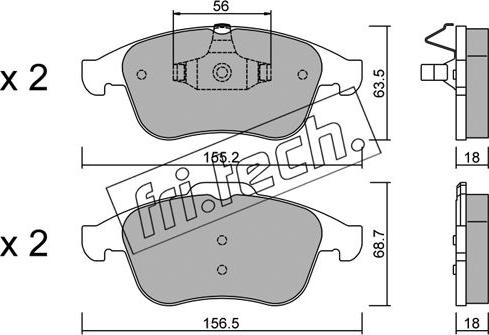 Fri.Tech. 819.1 - Bremžu uzliku kompl., Disku bremzes autospares.lv